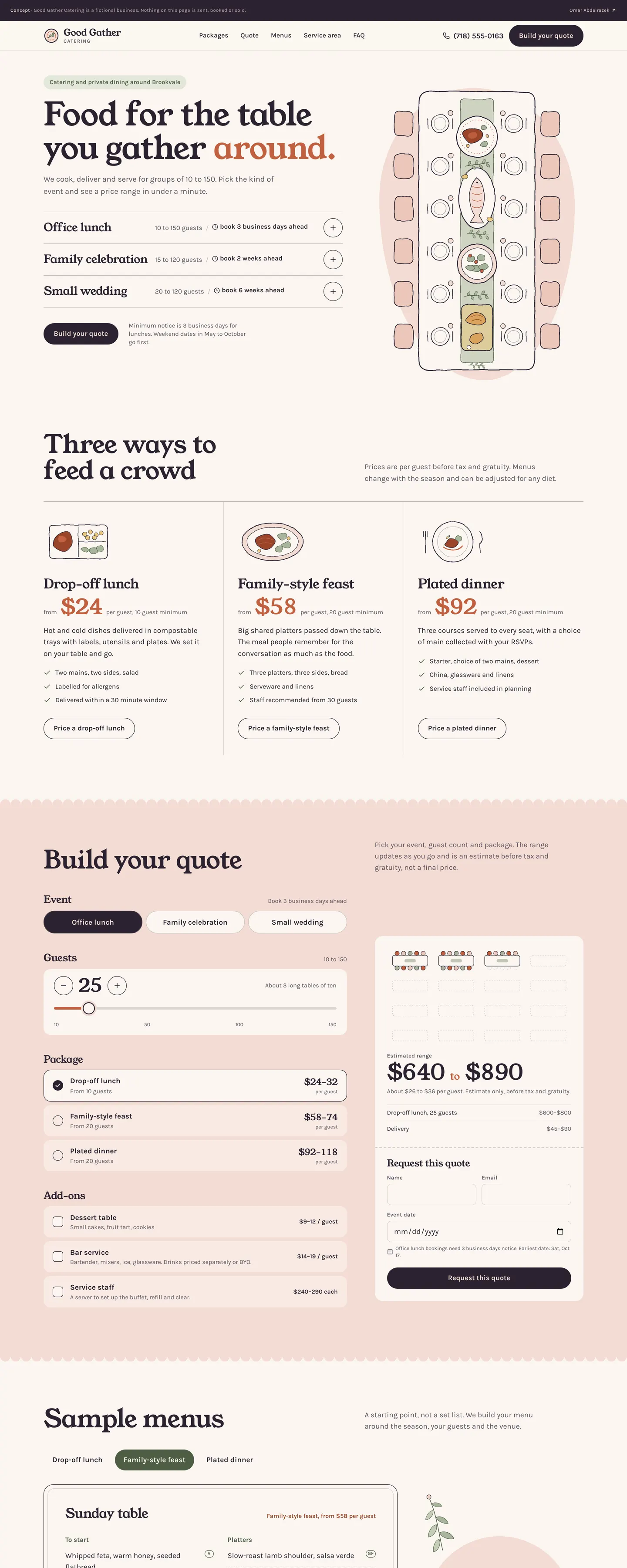 Good Gather Catering homepage